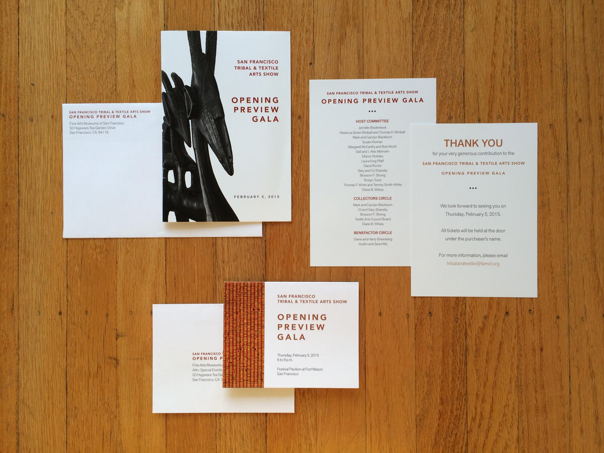 FAMSF Tribal and Textile Arts Event Invitation