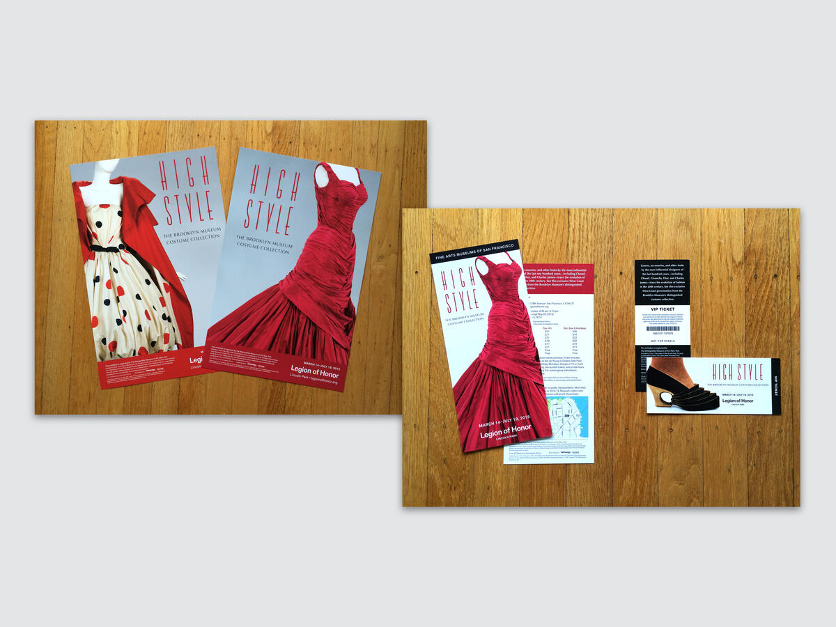 FAMSF High Style Exhibition Posters, Tickets, and Rack Card