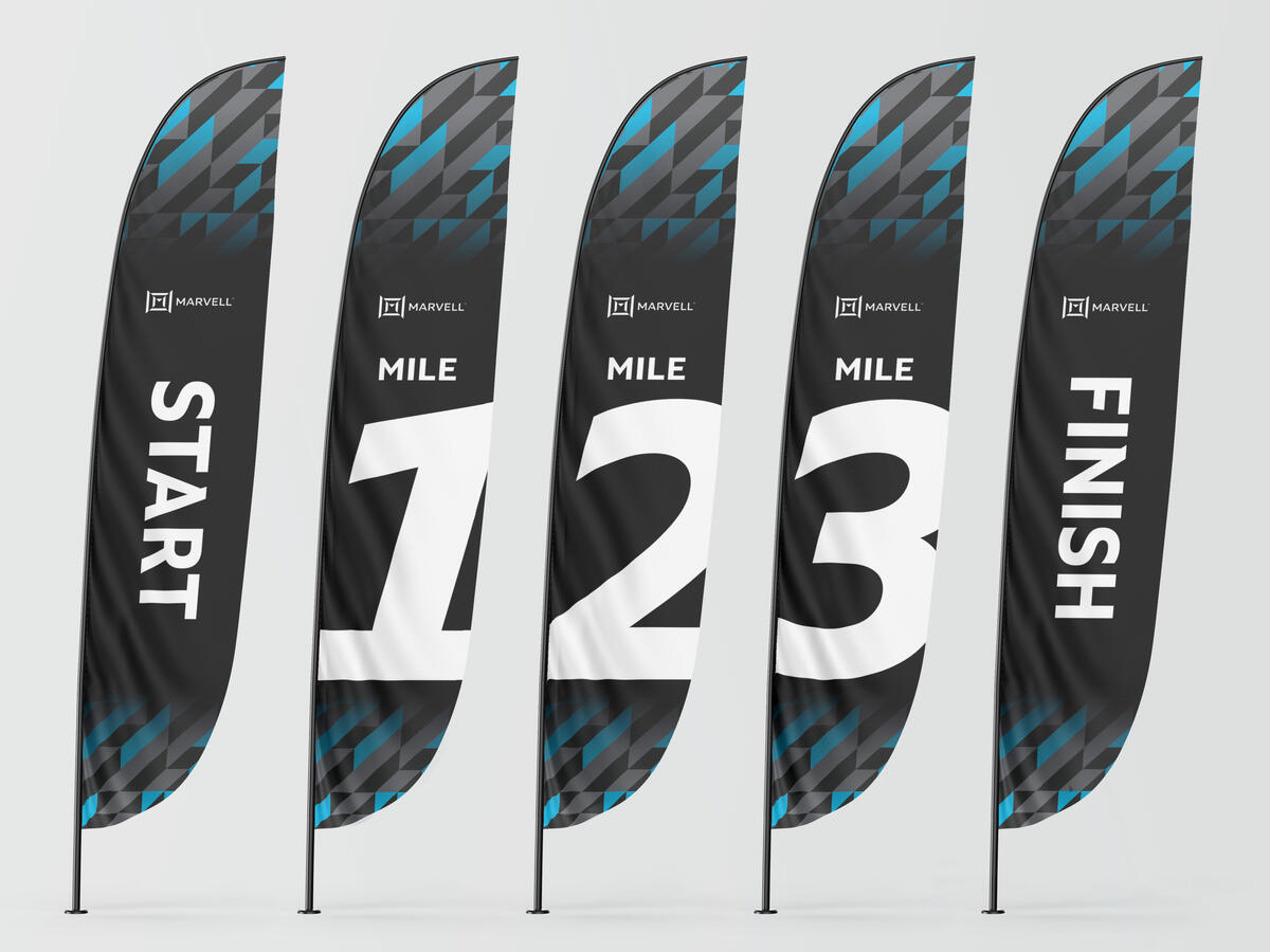 Flags for Annual 5K Race at Marvell Santa Clara