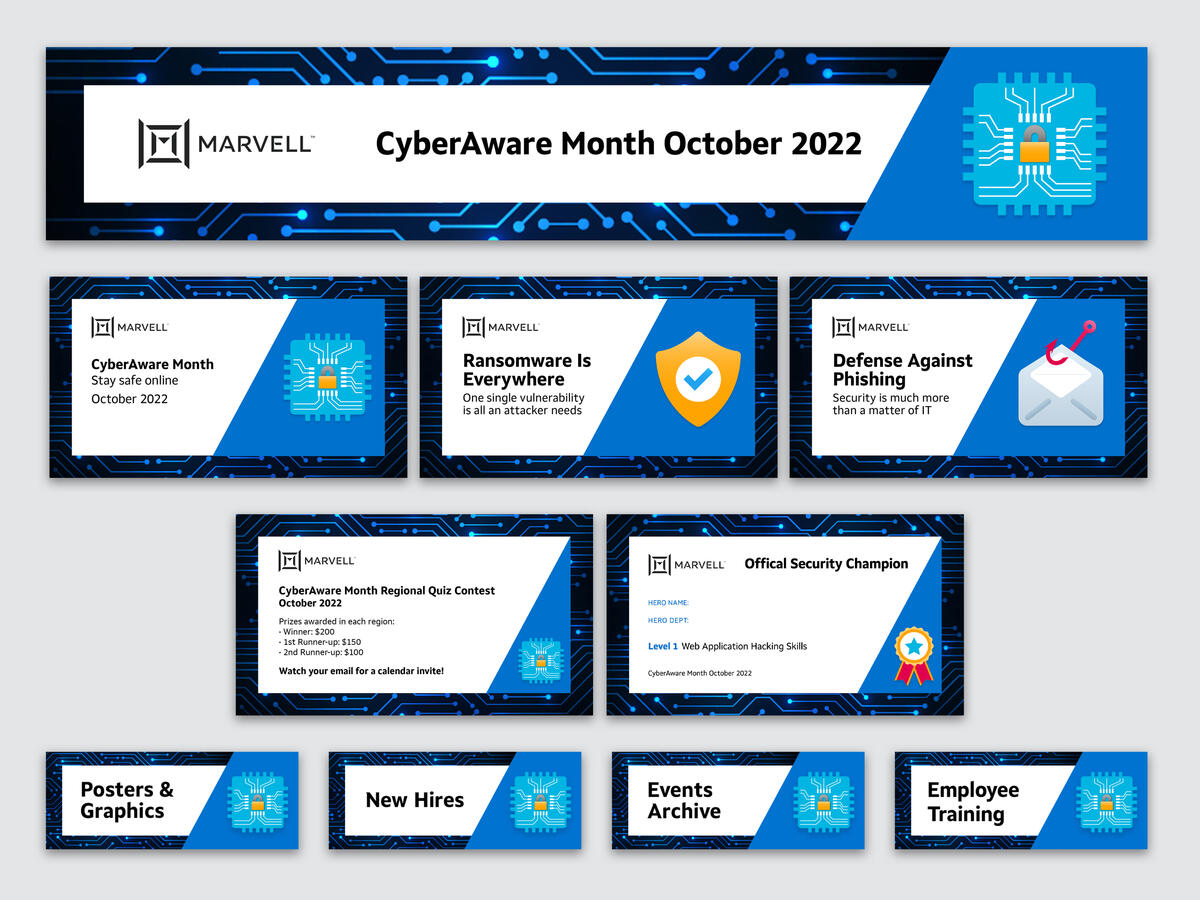 CyberAware Month Visual Assets used for Sharepoint site